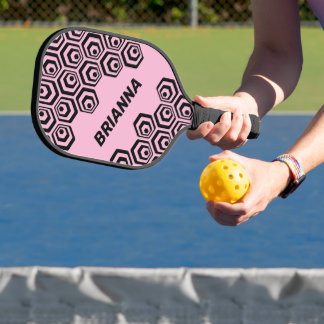 Palas De Pickleball Arte personalizado de patrón de estilo polígono he