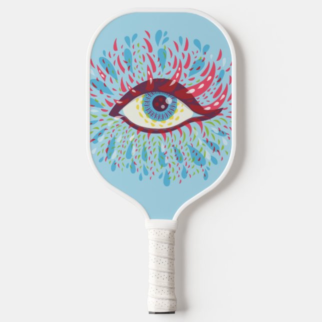 Palas De Pickleball Arte psicodélico en los ojos trippy (Anverso)