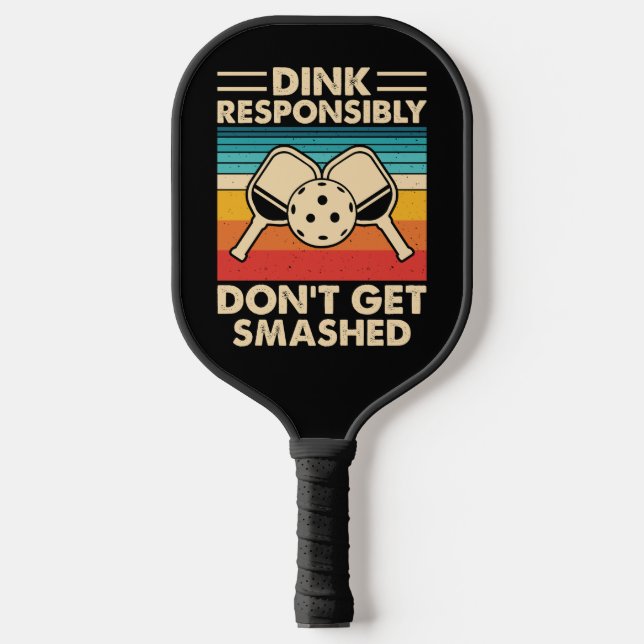 Palas De Pickleball Arte Retro de Franja Naranja 'Beba Responsablement (Anverso)