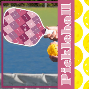 Palas De Pickleball Arygle de ciruelas con puntas blancas