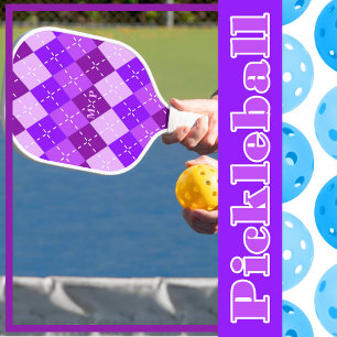 Palas De Pickleball Arygle púrpura con puntas blancas