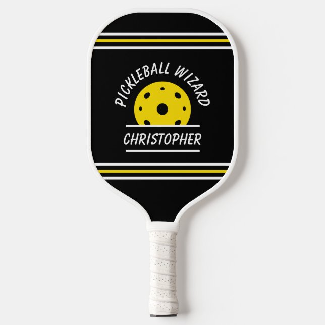 Palas De Pickleball Asistente de Cuchillo Nombre Ball Black Yellow Pro (Anverso)