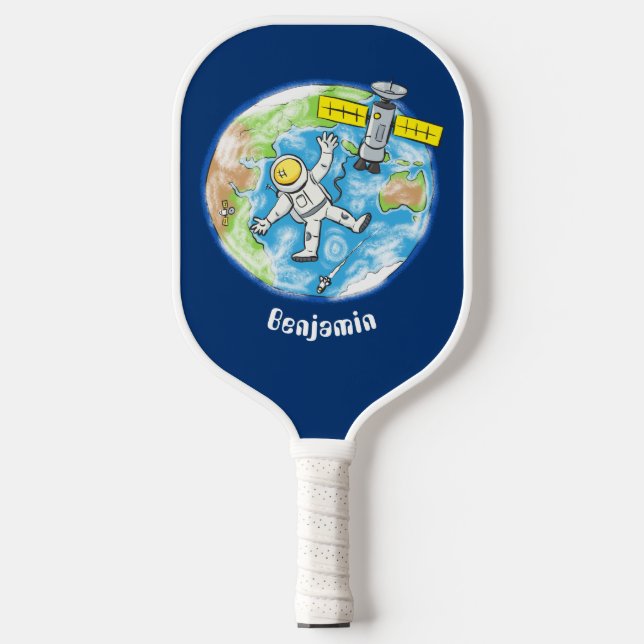 Palas De Pickleball Astronauta divertida en el espacio y el personaliz (Anverso)