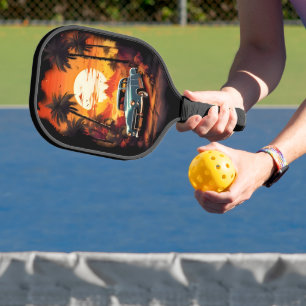 Palas De Pickleball Atardecer de coches de época - Personalizado para