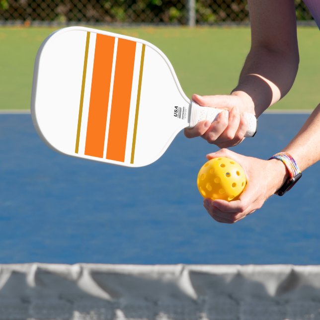 Palas De Pickleball Atlético Ancho Twin Naranja Carreras Bandas En Bla (in situ)
