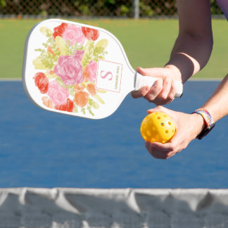 Palas De Pickleball Atractivo arte acuático floral primavera pastoral