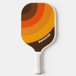 Palas De Pickleball Azúcar Morena Retro Círculo Raya con Nombre