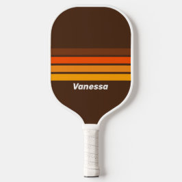 Palas De Pickleball Azúcar Morena Retro con Franjas y Nombre