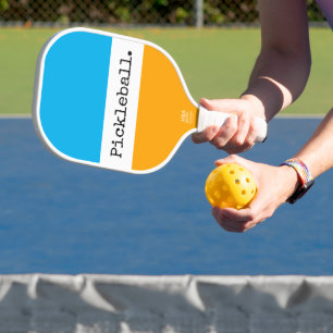 Palas De Pickleball Azul azul cielo brillante amarillo dorado franjas