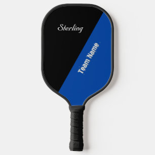 Palas De Pickleball Azul cobalto y negro con dos áreas de texto