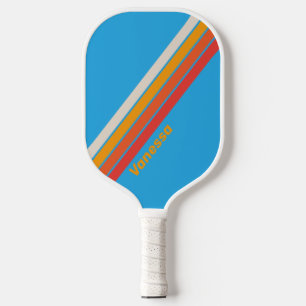 Palas De Pickleball Azul desteñido de surf con rayas y nombre