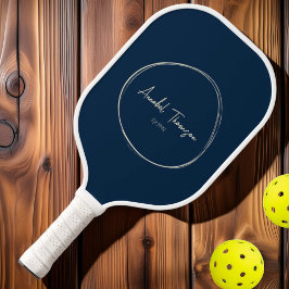 Palas De Pickleball Azul Marino Moderno de Mediados de Siglo | Nombre 