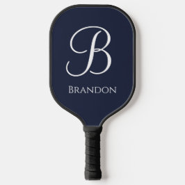 Palas De Pickleball Azul Marino Nombre Personalizado y Monograma
