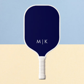 Palas De Pickleball Azul Marino y Blanco | Monograma Moderno