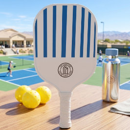 Palas De Pickleball Azul Polvoriento Moderno y Raya Blanca Personaliza
