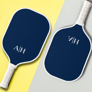 Palas De Pickleball Azul y blanco de la Marina Cuta, Monograma moderno