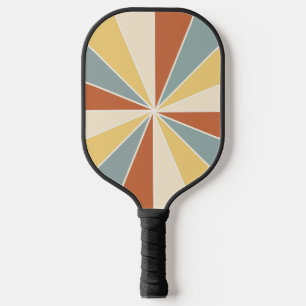 Palas De Pickleball Azul y Marrón Rayas Coloridas Retro Monograma