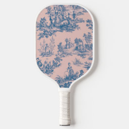 Palas De Pickleball Azulejos de jouy azul y rosa elegante