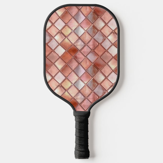 Palas De Pickleball Baldosas de oro Rosa de moda (Anverso)