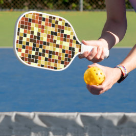 Palas De Pickleball Baldosas de piscina, mosaicos marrones, patrón geo