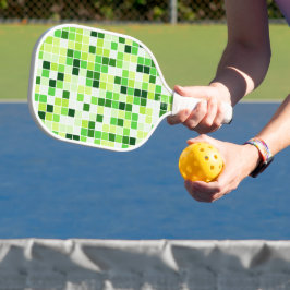 Palas De Pickleball Baldosas de piscina, mosaicos verdes, patrón geomé