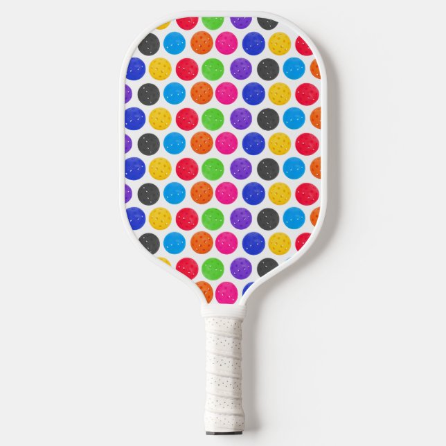 Palas De Pickleball Baloncesto colorido sobre blanco (Anverso)