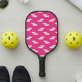 Palas De Pickleball Baloncesto Jugando A Dachshund Mom Pink
