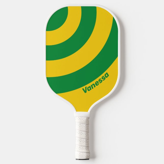 Palas De Pickleball Banana tropical retro tres bandas de círculo con n (Anverso)