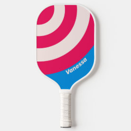 Palas De Pickleball Banda de círculo de aplastamiento azul retro con n