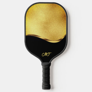 Palas De Pickleball Banda dinámica de negro y oro