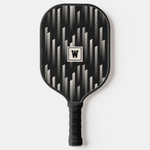 Palas De Pickleball Banda geométrica del resumen negro de moda monogra