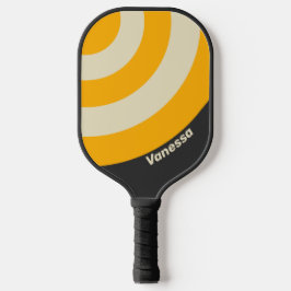 Palas De Pickleball Banda retro de círculo de sol negro con nombre
