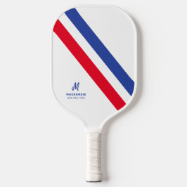 Palas De Pickleball Banda retro Rojo Blanco y Azul Monogramado