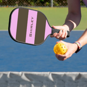 Palas De Pickleball Bandas anchas rosadas y chocolate marrón de STaylo