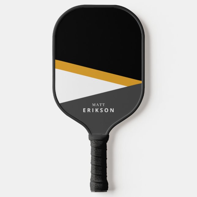 Palas De Pickleball Bandas audaces y modernas con nombre personalizado (Anverso)