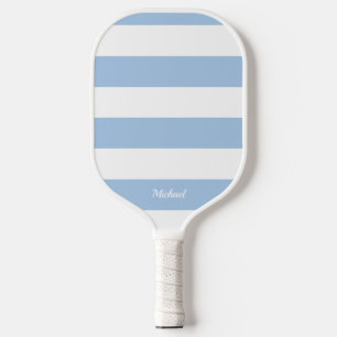Palas De Pickleball Bandas azules en rayas negras personalizadas