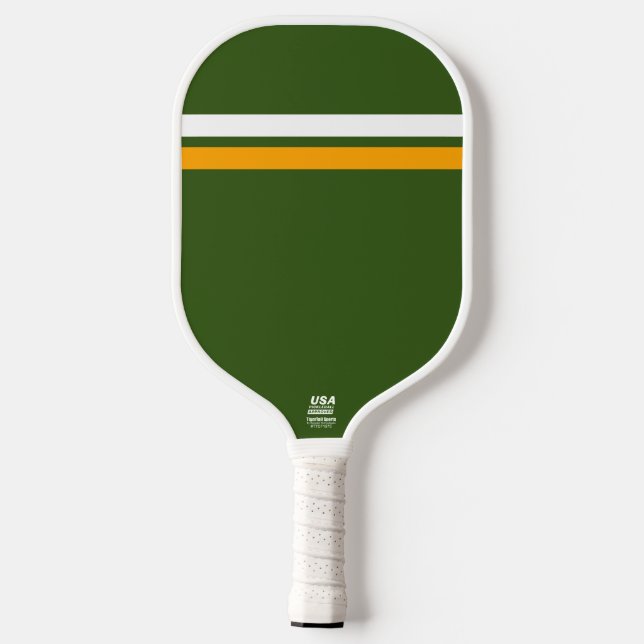 Palas De Pickleball Bandas de Carreras Amarilla Negra Verde Negra Retr (Reverso )