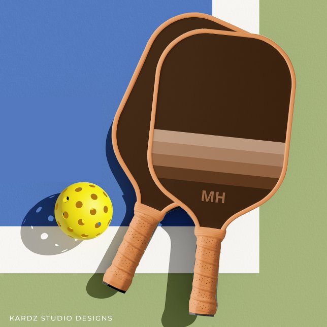 Palas De Pickleball Bandas de cosecha Monograma (Personalize front of paddle with initials.)