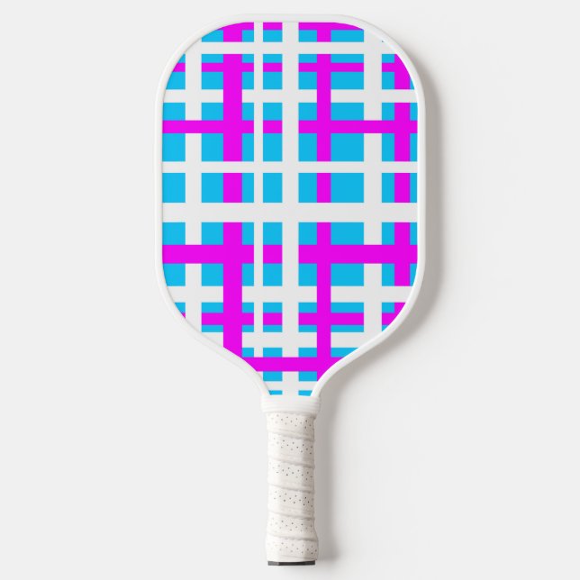 Palas De Pickleball Bandas de entrelazado de luz rosa blanca azul (Anverso)