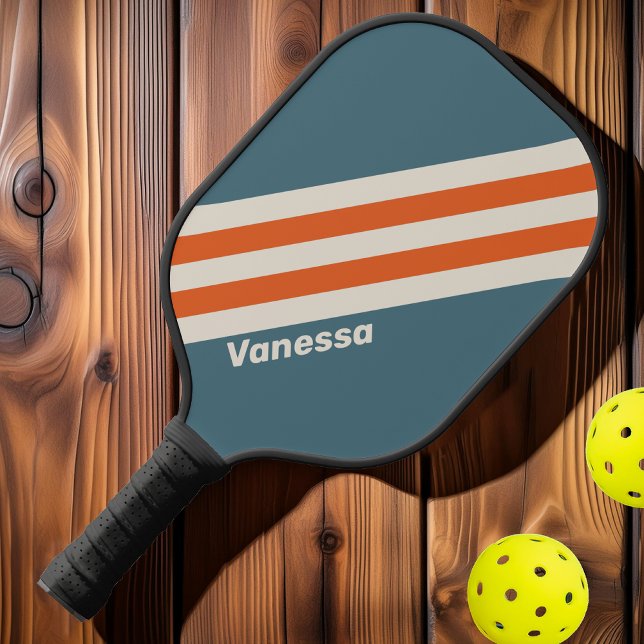 Palas De Pickleball Bandas de tierra retro con nombre (Subido por el creador)