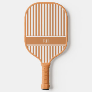 Palas De Pickleball Bandas marrones modernos Monograma personalizado e