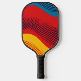 Palas De Pickleball Bandas onduladas en colores primarios con texturas