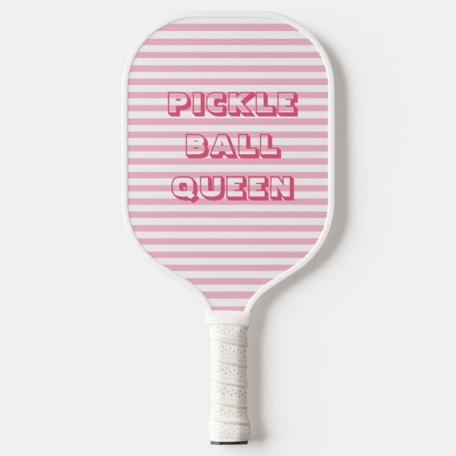 Palas De Pickleball Bandas rosadas | Reina de pelotas de pollo (Anverso)