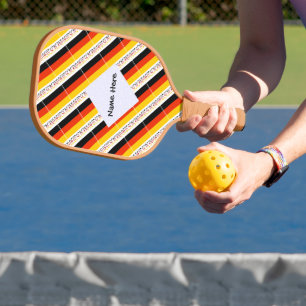 Palas De Pickleball Bandera alemana y alemana cubierta con su nombre