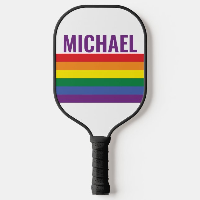 Palas De Pickleball Bandera arco iris LGBT (Anverso)