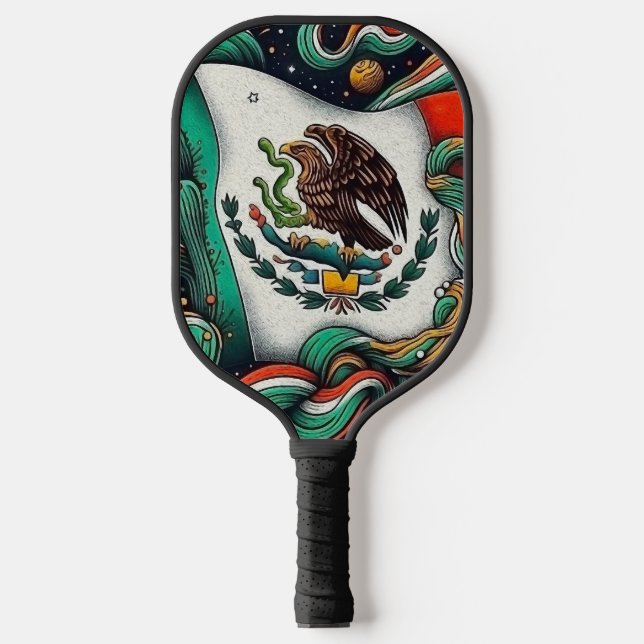 Palas De Pickleball Bandera artística de Espíritu de México (Anverso)