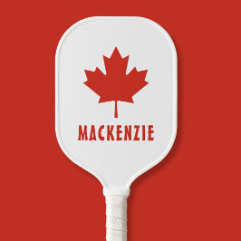 Palas De Pickleball Bandera canadiense Red Maple Leaf Canada Day Name