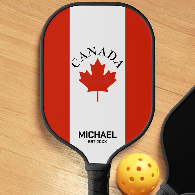 Palas De Pickleball Bandera canadiense roja y blanca (Canada Canadian flag pickleball paddle)