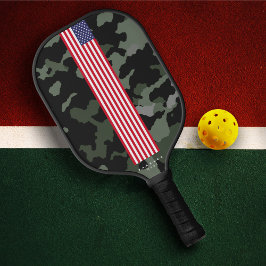 Palas De Pickleball Bandera de camuflaje estadounidense del 4 de julio
