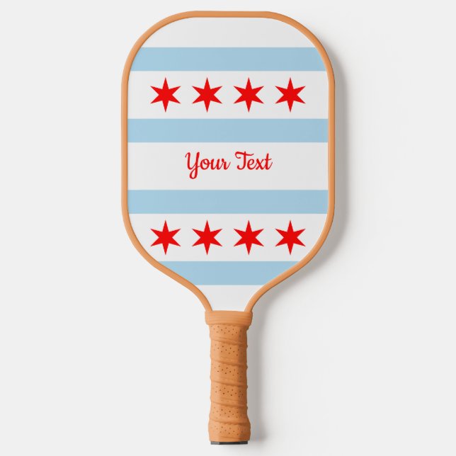 Palas De Pickleball Bandera de Chicago, Illinois Pickleball Paddle (Anverso)